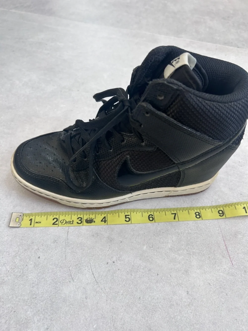 Nike Dunk Sky Hi Essential Wedge Sneakers Black Gum 579763-001 Women’s 6 / EU 36
